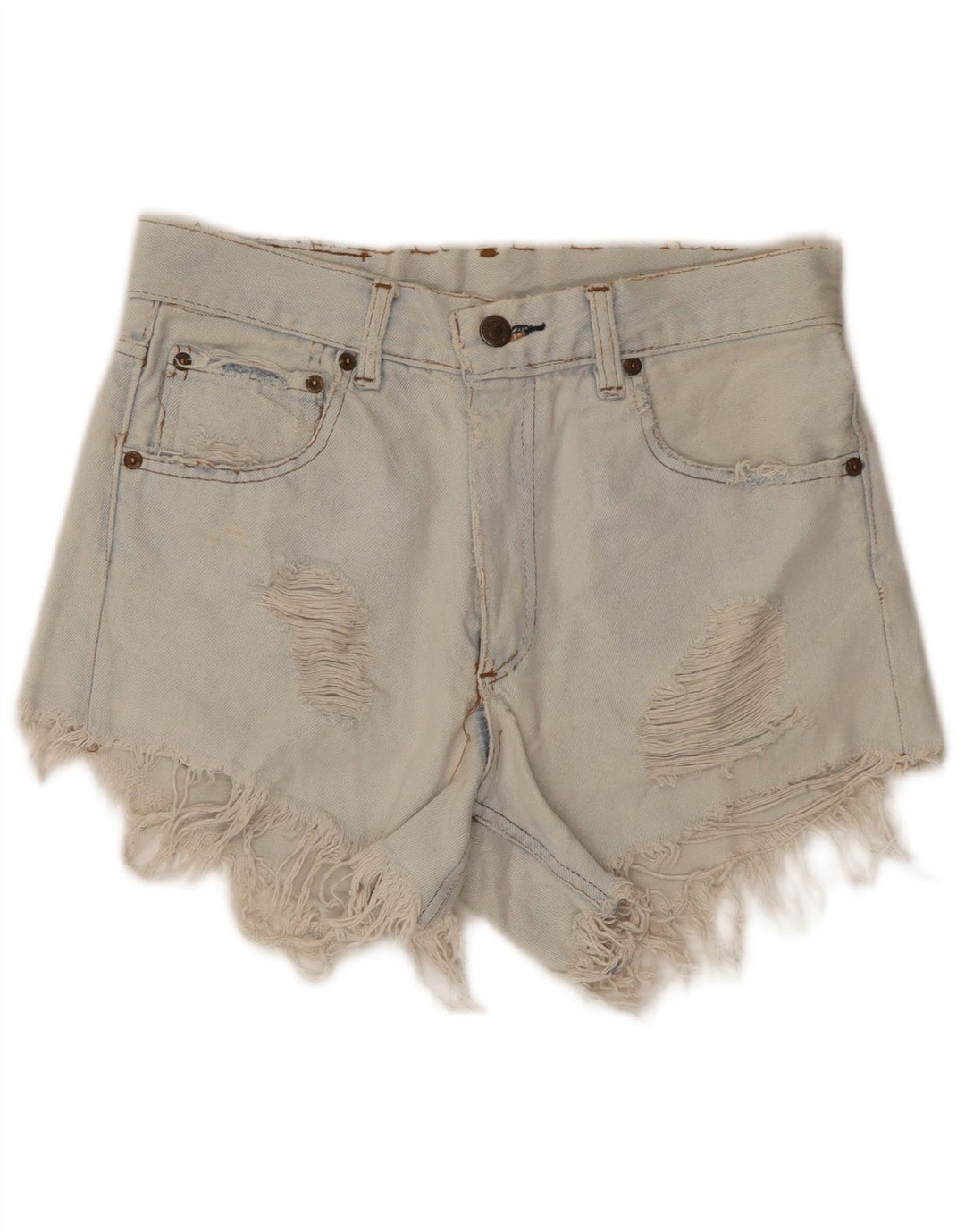Shorts jeans feminino Levi's desgastado W28 azul médio