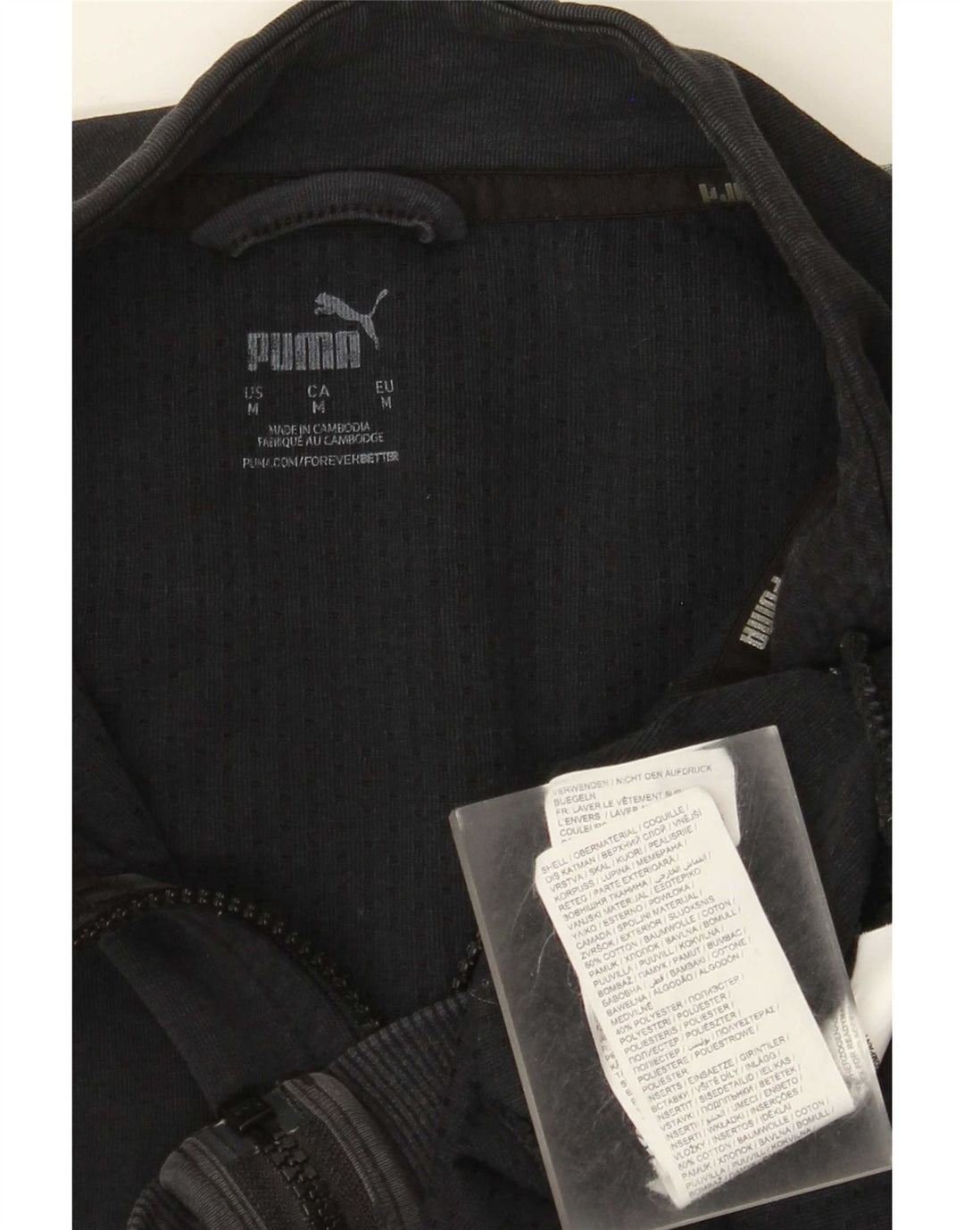 Puma Mens Tracksuit Top Jacket Médio Preto Colorblock Algodão