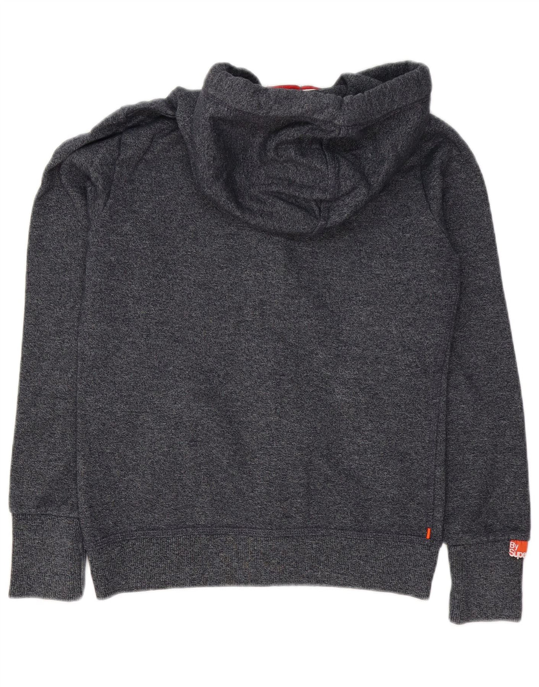 Suéter masculino Superdry com capuz e zíper, algodão manchado cinza médio