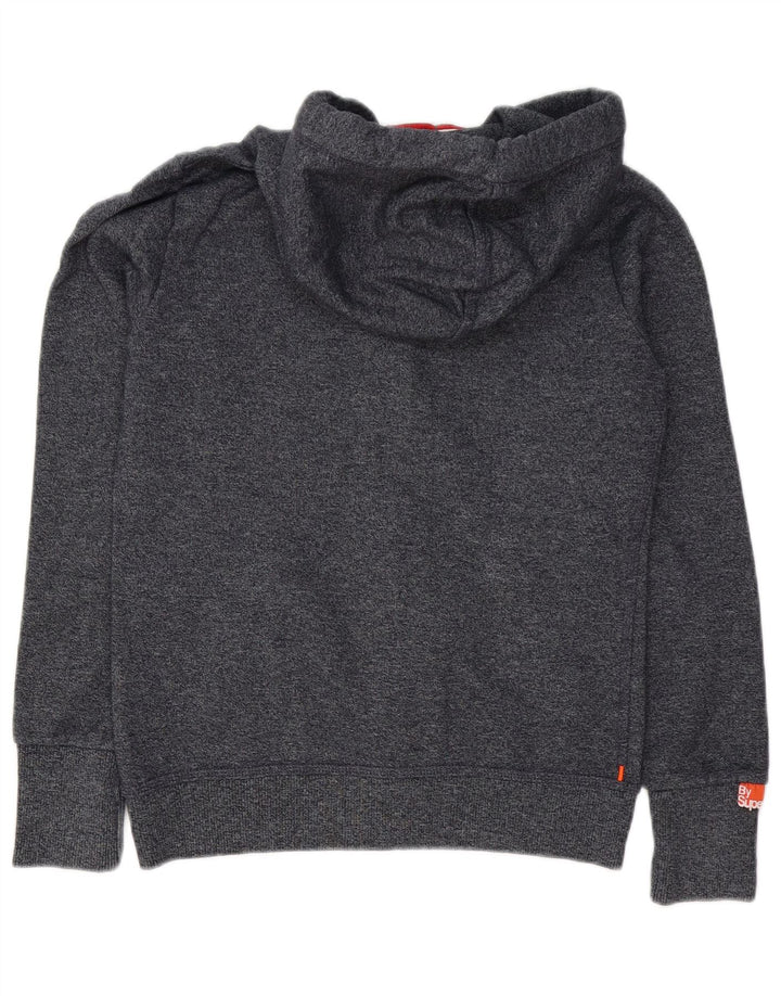 Suéter masculino Superdry com capuz e zíper, algodão manchado cinza médio