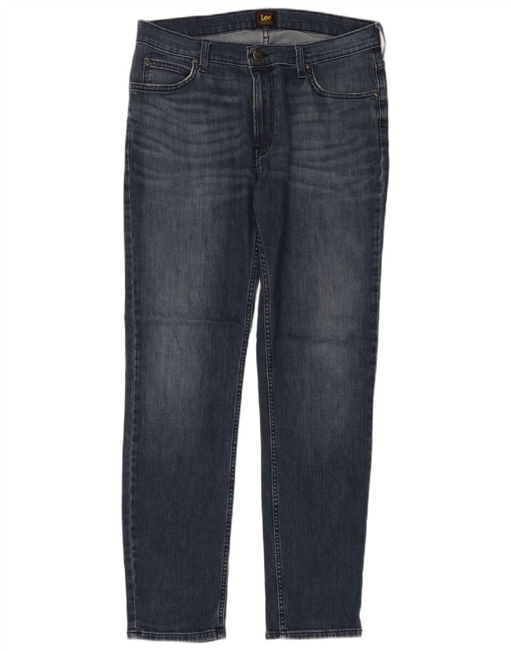 Lee Mens Rider Slim Jeans W34 L32 Azul Algodão