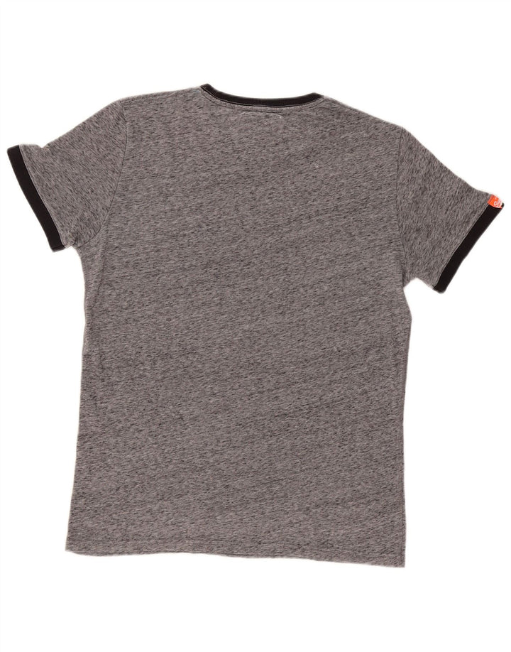 Camiseta masculina Superdry grande cinza manchado