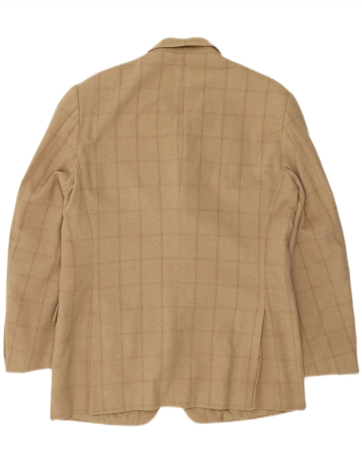 Jaqueta blazer masculina CERRUTI 1881 com 3 botões Reino Unido 38 xadrez bege médio