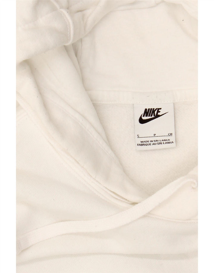 NIKE Mens Hoodie Jumper Pequeno Algodão Branco