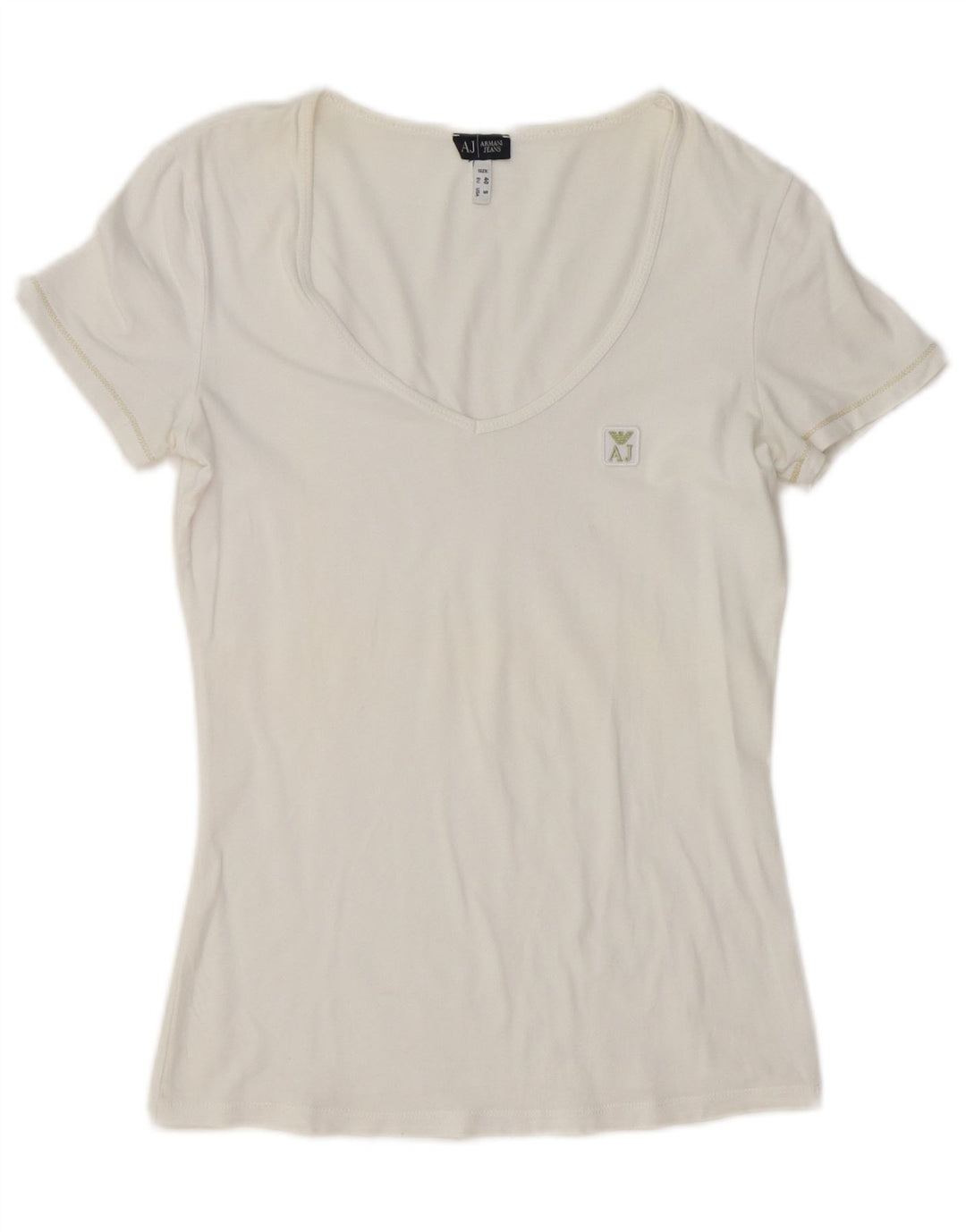 Camiseta feminina Armani Jeans Top EU 40 Médio Branco