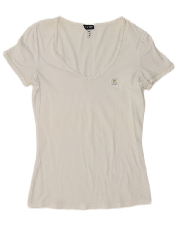Camiseta feminina Armani Jeans Top EU 40 Médio Branco