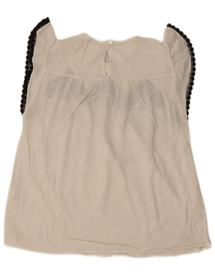 Blusa feminina Zara UK 6 XS branco floral