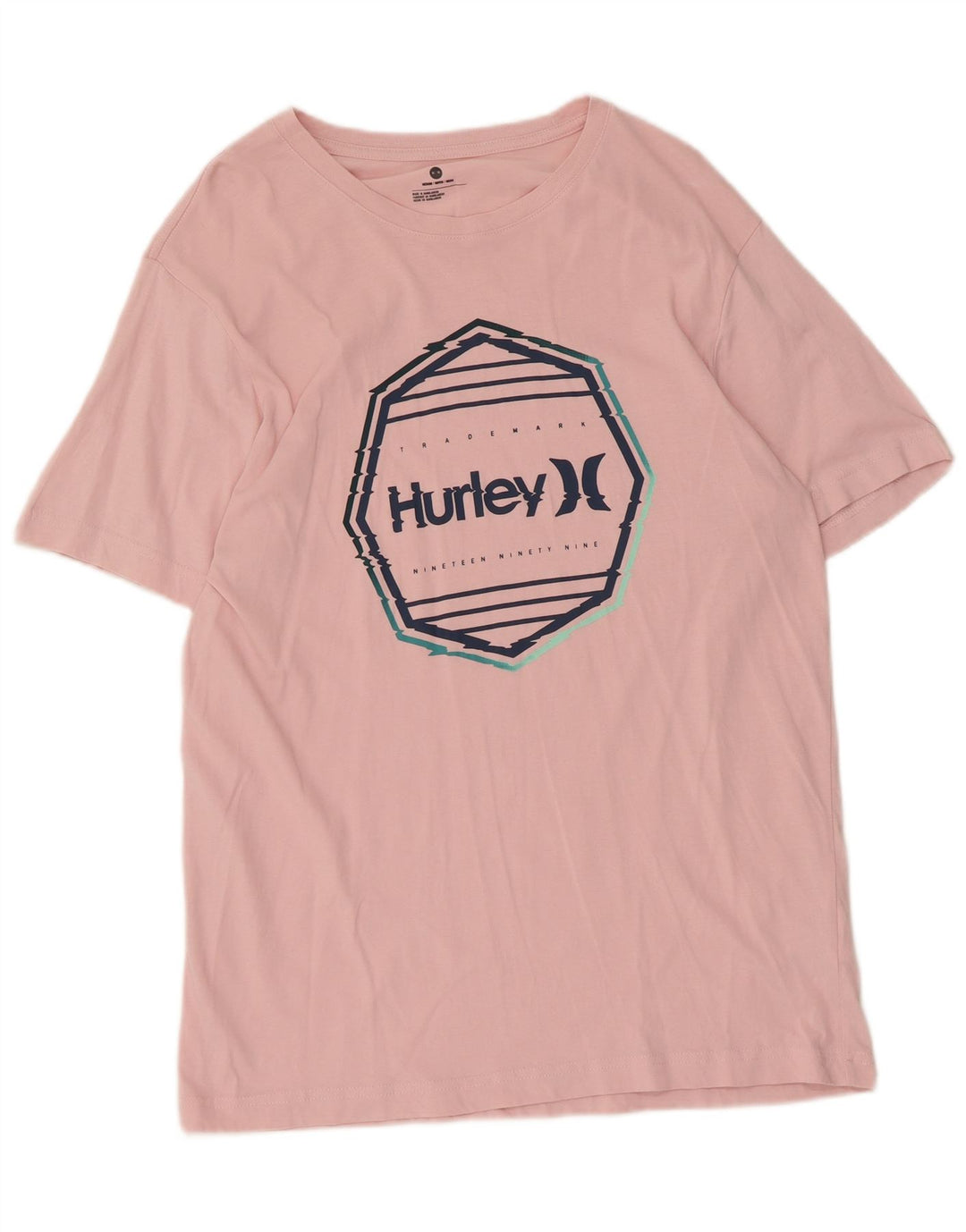 Camiseta gráfica masculina Hurley Top médio algodão rosa