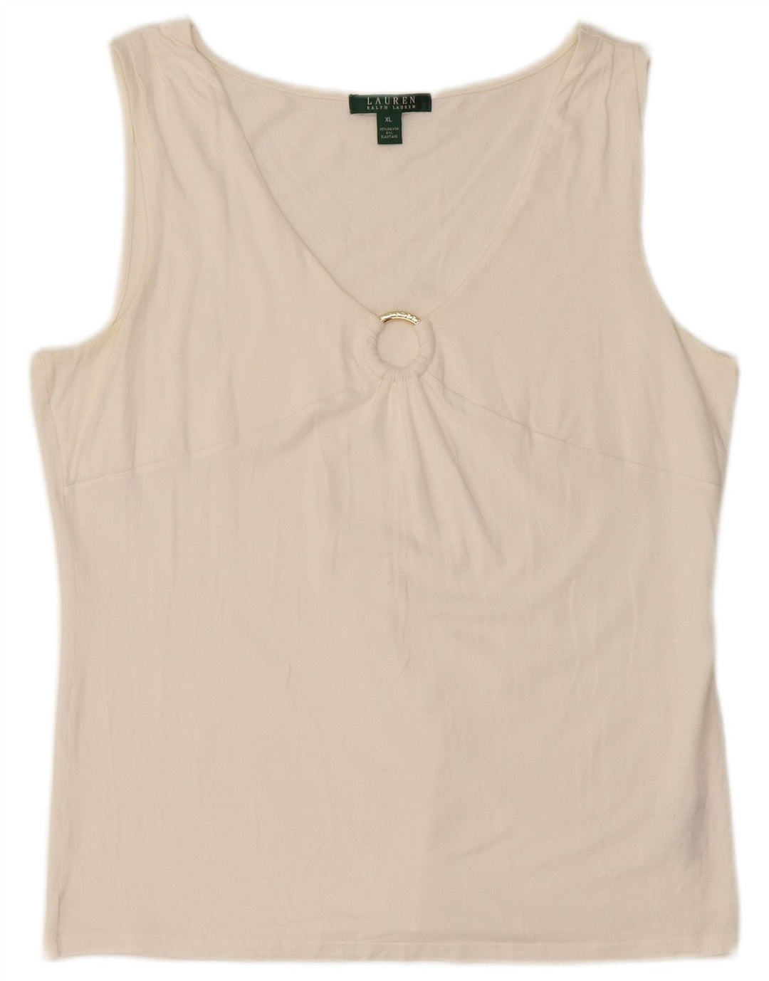 Blusa feminina sem mangas RALPH LAUREN Reino Unido 18 XL branco rayon