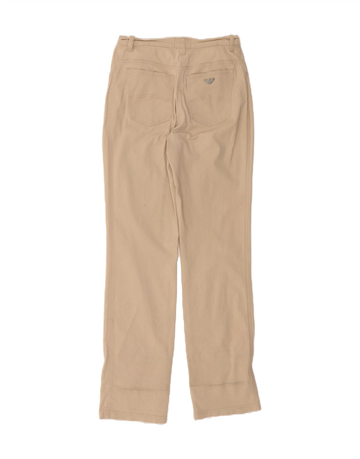 ARMANI Womens Milano Straight Casual Trousers W30 L32 Beige Cotton Vintage Armani and Second-Hand Armani from Messina Hembry 