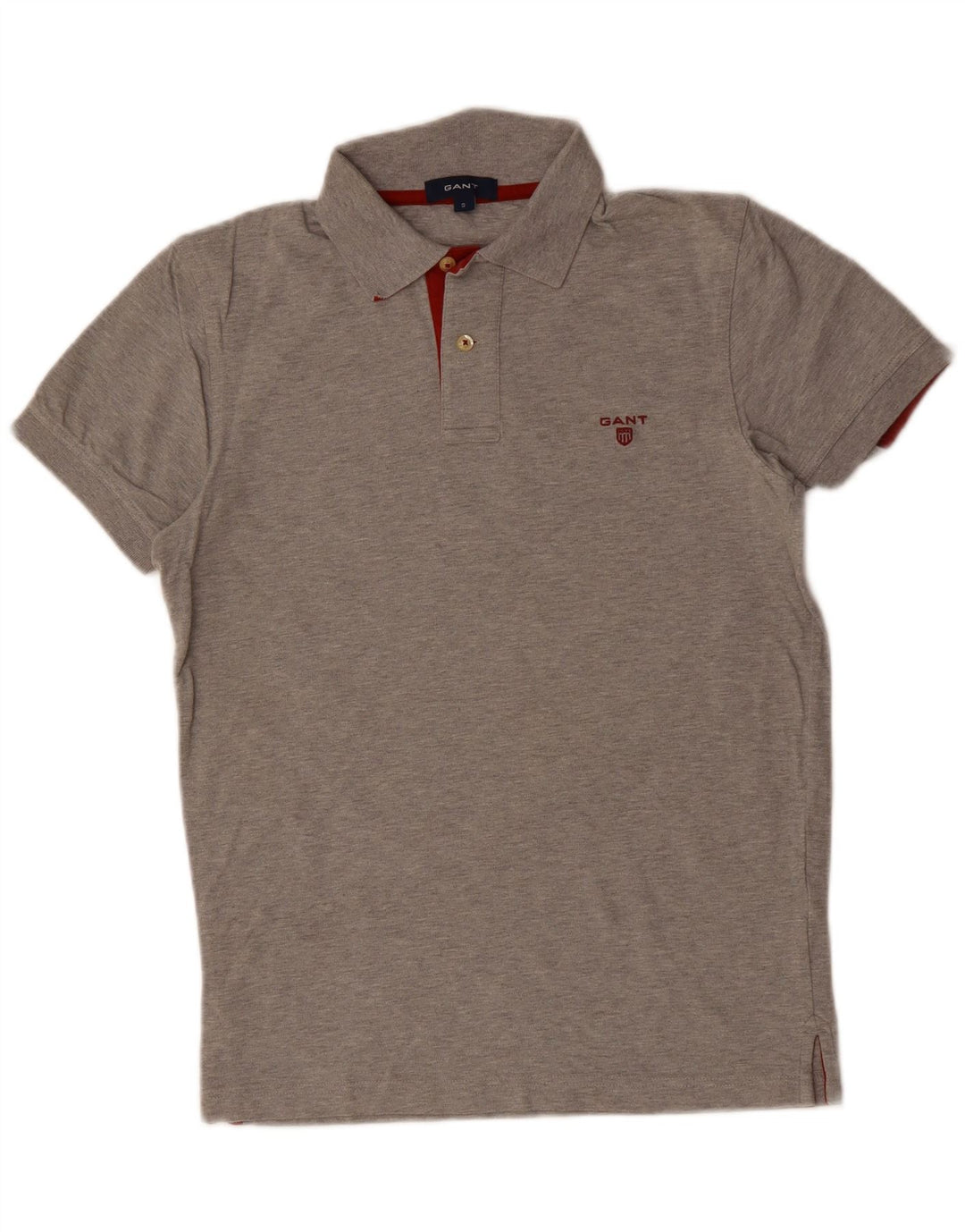 Camisa polo masculina GANT pequena cinza algodão