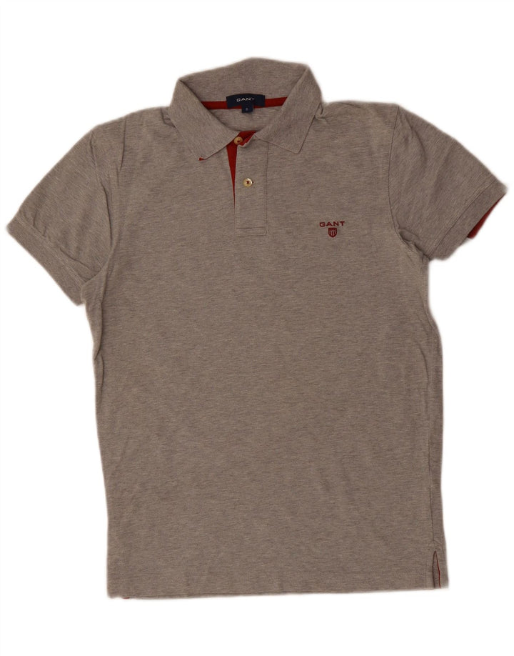 Camisa polo masculina GANT pequena cinza algodão