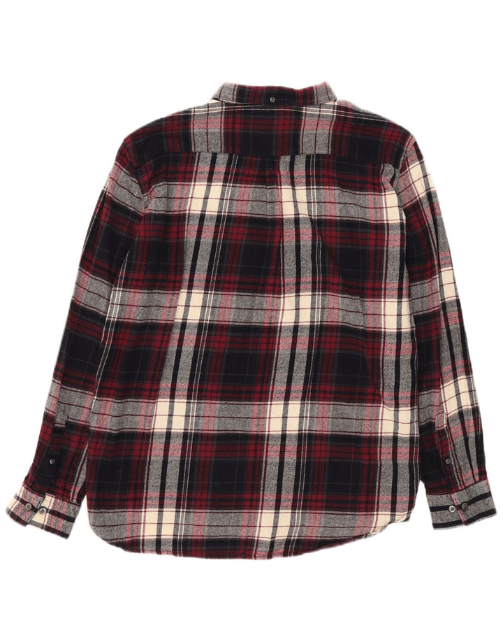 Camisa masculina de flanela French Connection 2XL algodão xadrez Borgonha