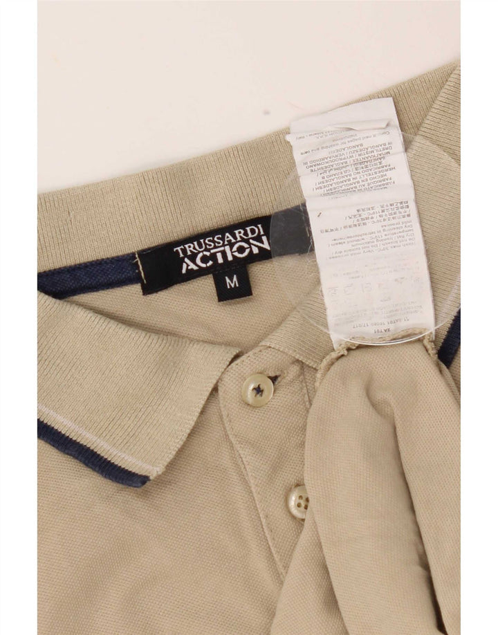 Camisa polo masculina Trussardi algodão bege médio