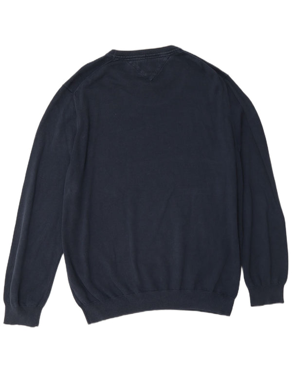 Suéter masculino Tommy Hilfiger com gola redonda 2XL azul marinho colorblock