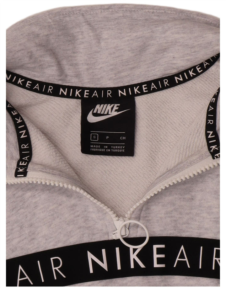 Moletom Nike Feminino Crop Graphic Jumper UK 10 Pequeno Cinza Flecked