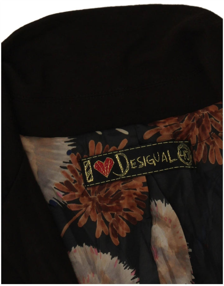 Jaqueta Blazer Feminina Desigual com 1 Botão EU 40 Médio Preto Floral