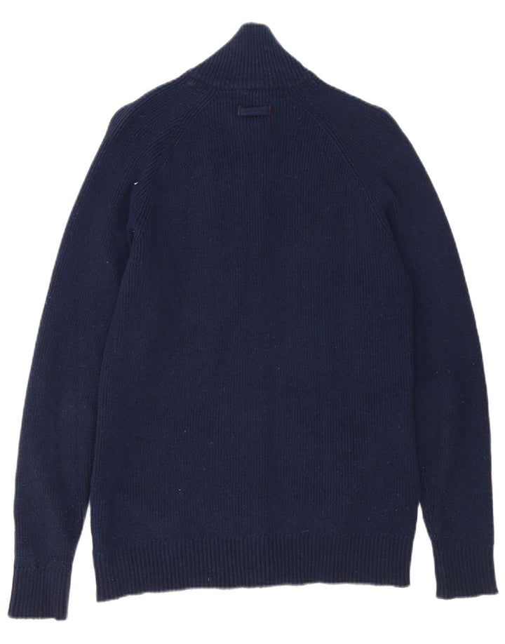 Suéter cardigã masculino Jack & Jones médio algodão azul marinho