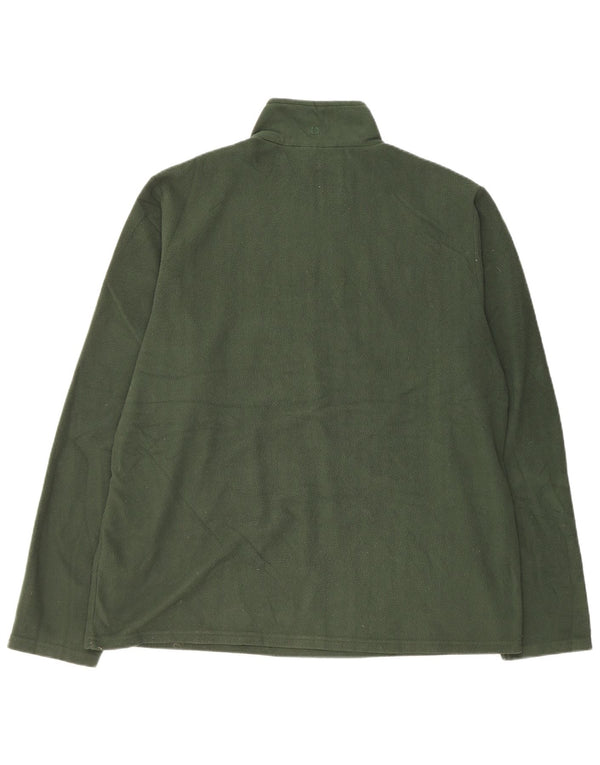 Mountain Warehouse Mens Zip Neck Fleece Jumper XL Poliéster Verde