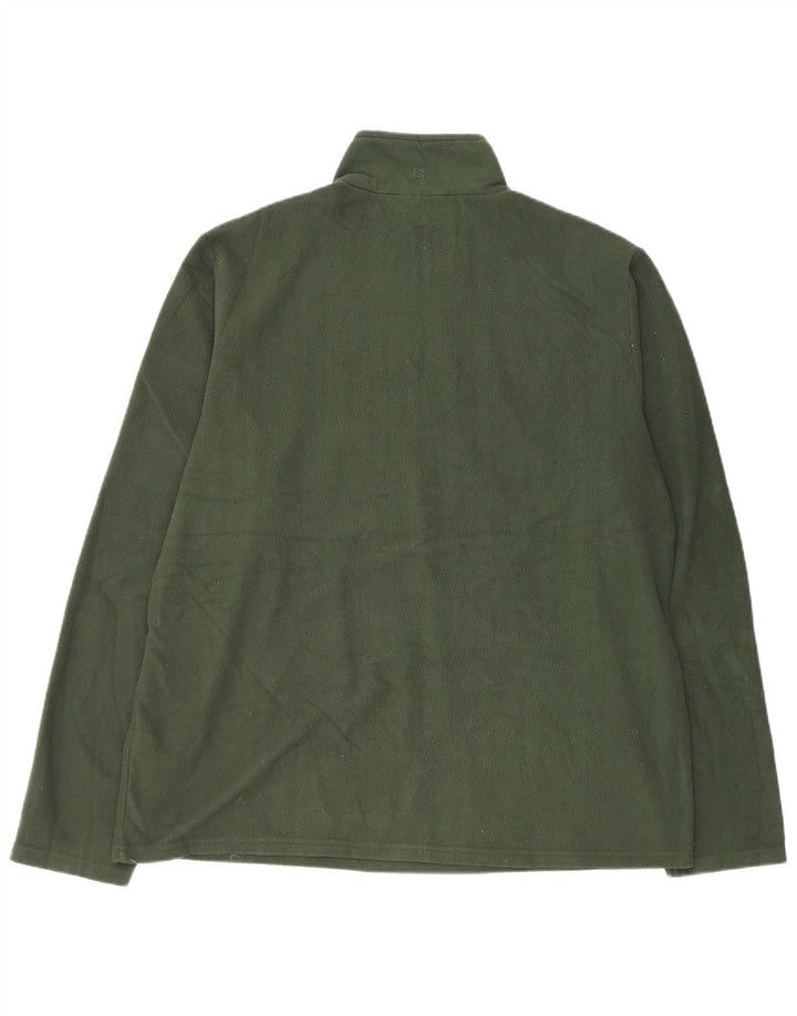 Mountain Warehouse Mens Zip Neck Fleece Jumper XL Poliéster Verde
