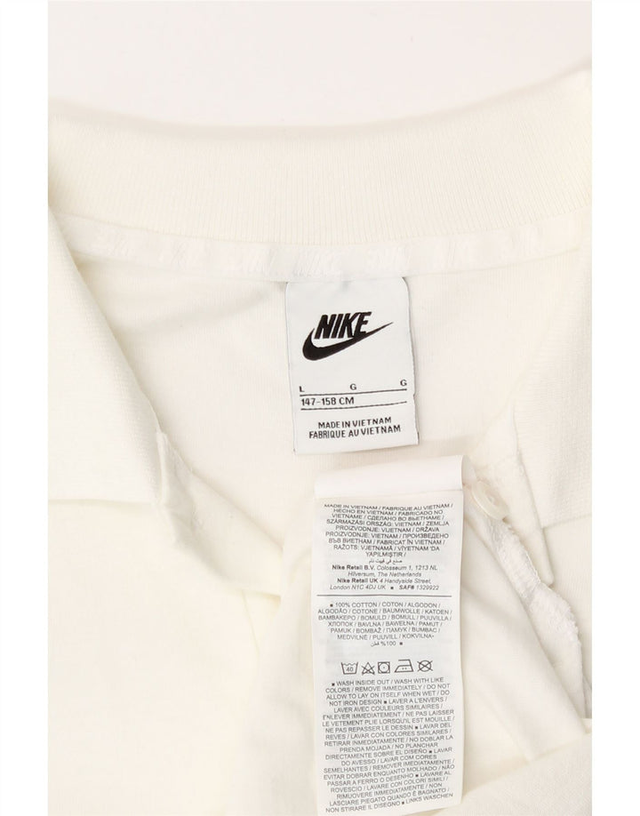 Camisa polo Nike Boys 12-13 anos grande algodão branco