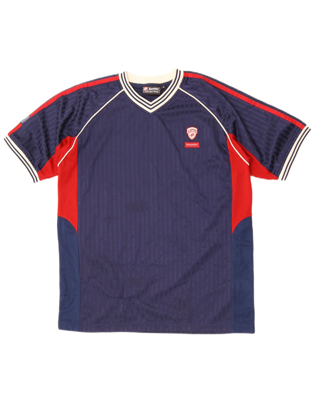 Camiseta masculina Lotto Top Médio Azul Marinho Colorblock Poliéster