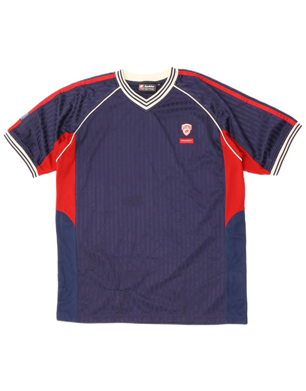 Camiseta masculina Lotto Top Médio Azul Marinho Colorblock Poliéster
