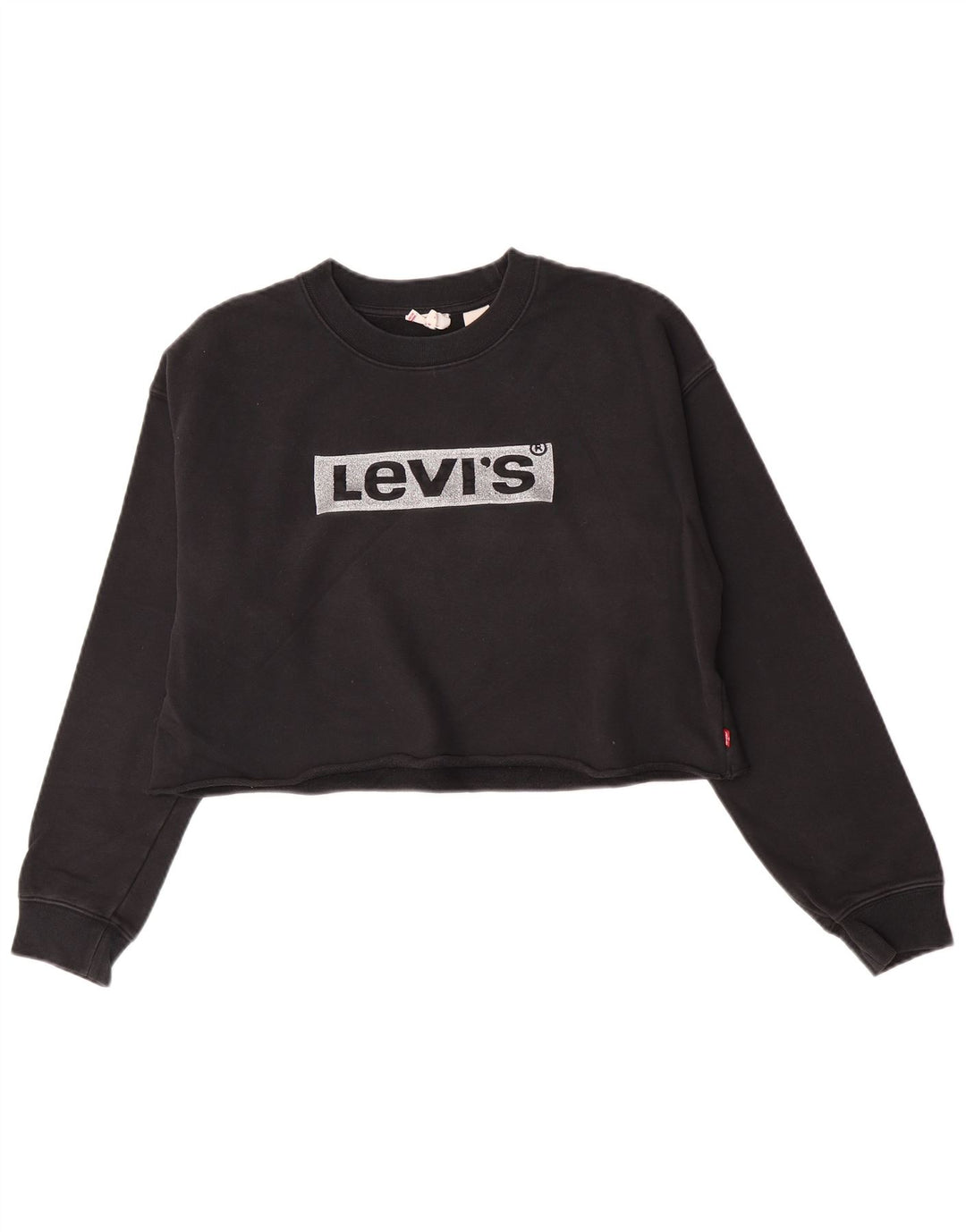 Moletom feminino Levi's com estampa oversized, Reino Unido 10 pequeno algodão preto