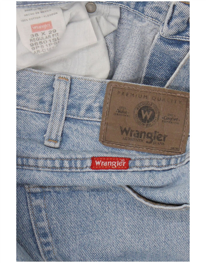 Wrangler masculino regular fit jeans reto W38 L29 algodão azul
