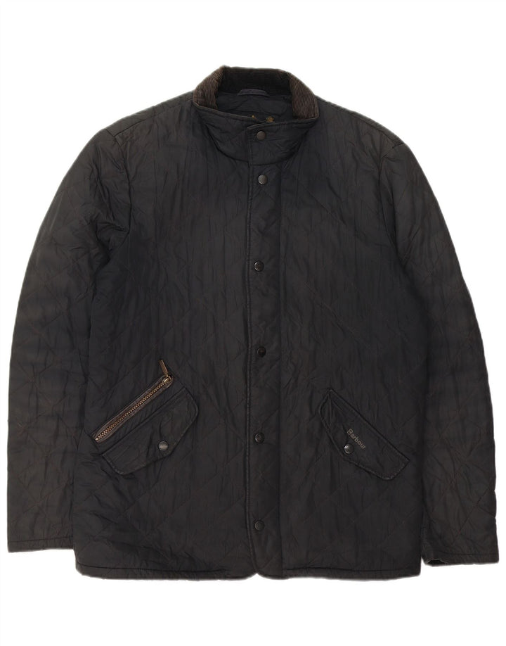 Jaqueta acolchoada masculina BARBOUR UK 36 algodão preto pequeno