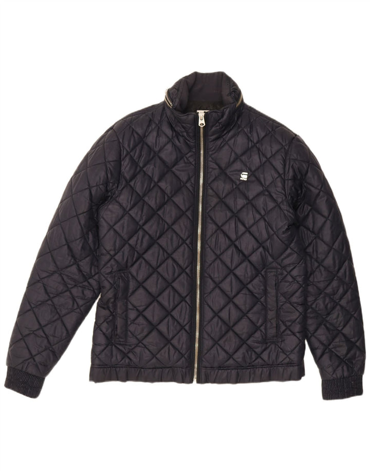 Jaqueta masculina acolchoada com capuz G-Star UK 42 XL poliéster azul marinho