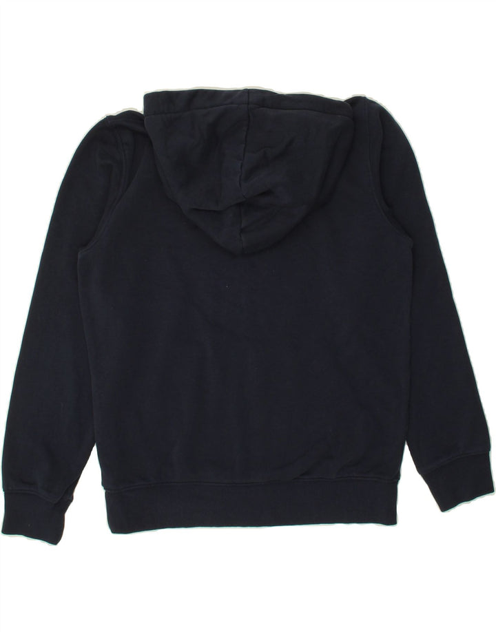 JACK & JONES Mens Graphic Hoodie Jumper Medium Navy Blue Cotton Vintage Jack & Jones and Second-Hand Jack & Jones from Messina Hembry 