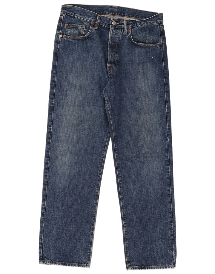 Replay Mens Straight Jeans W34 L30 Azul Algodão