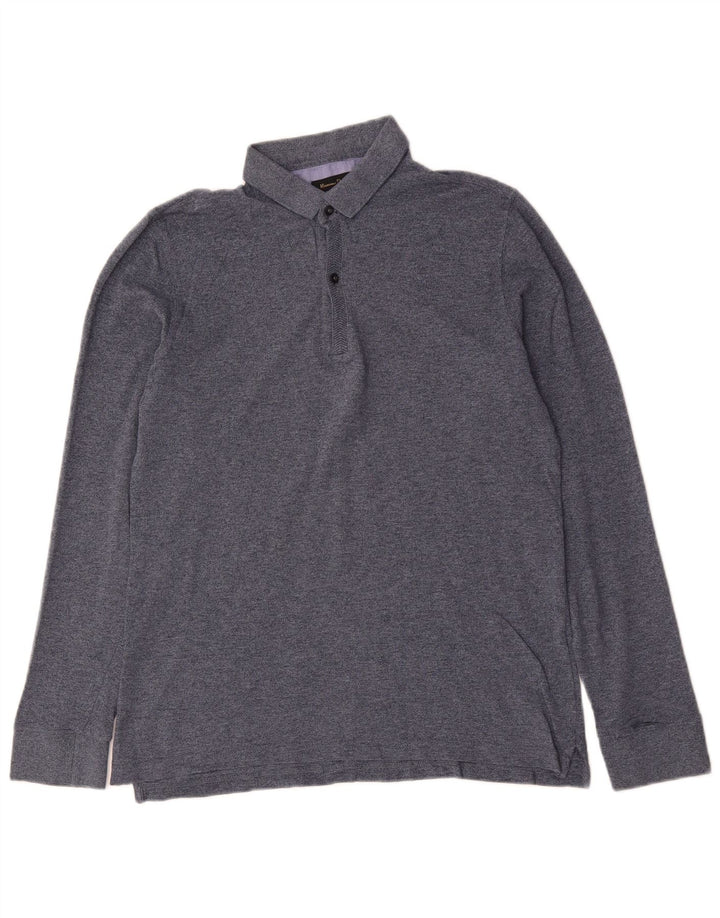Camisa polo masculina de manga comprida MASSIMO DUTTI cinza médio