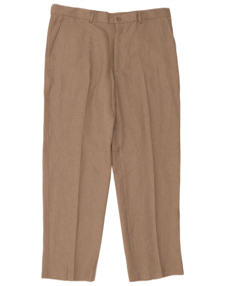 Farah Calça Chino Masculina Reta W38 L31 Poliéster Bege