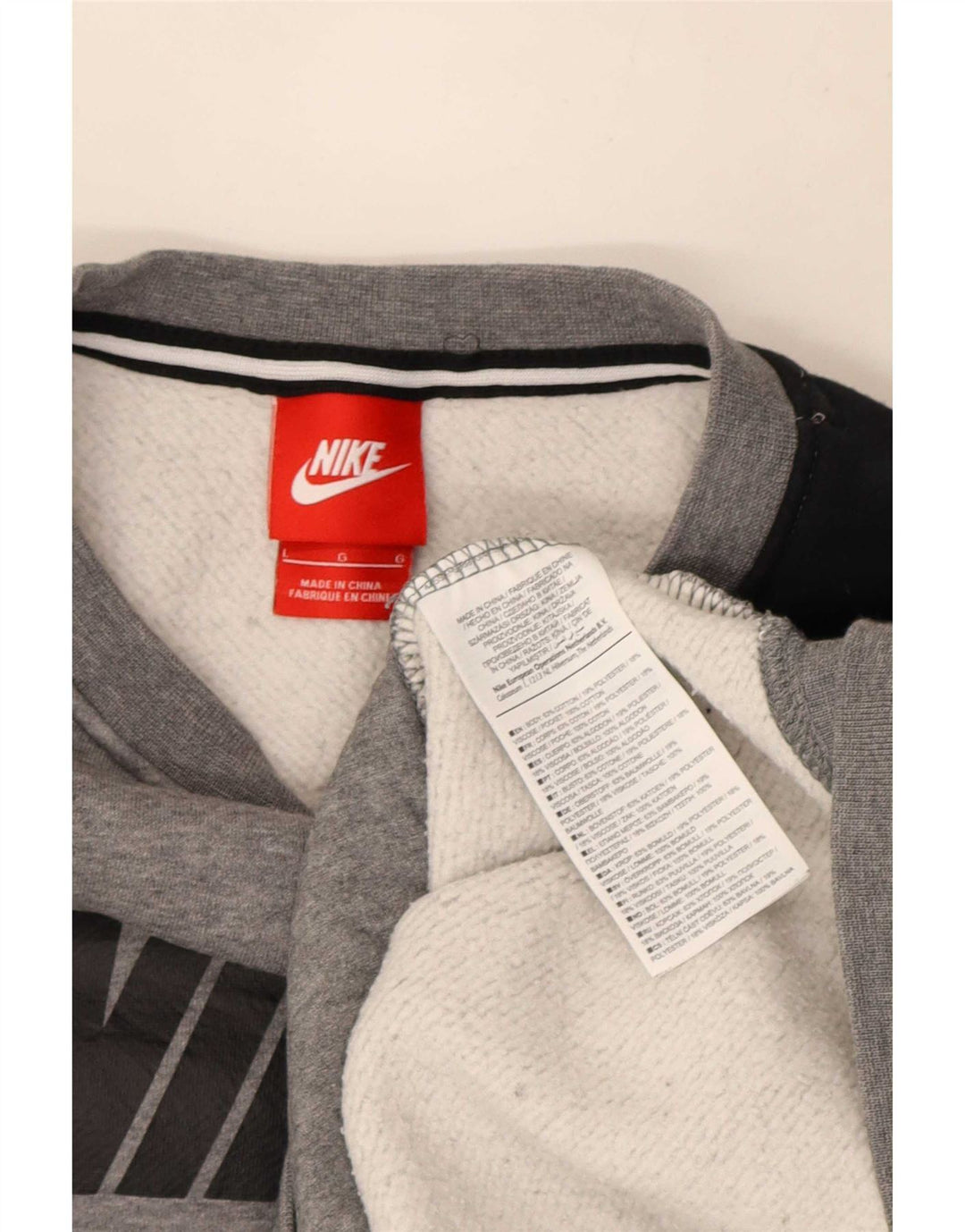 Moletom gráfico masculino Nike Jumper grande cinza colorblock