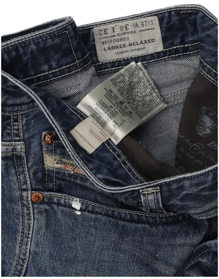 Diesel masculino Larkee-Relaxed jeans reto desgastado W34 L32 azul