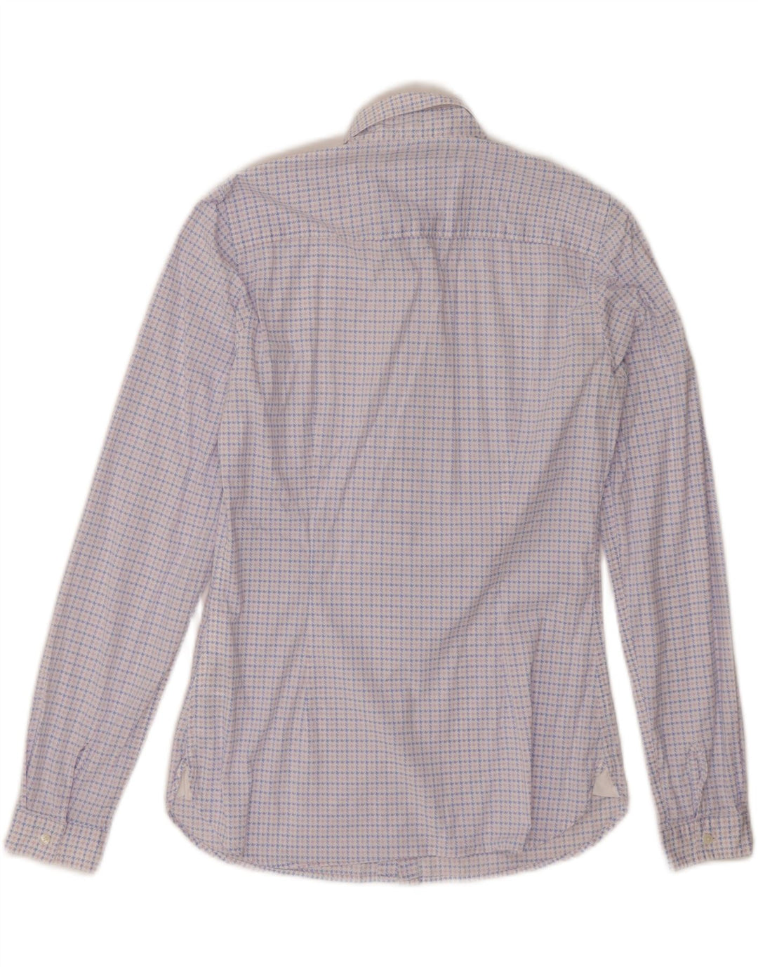 Camisa justa feminina TOMMY HILFIGER EUA 4 pequeno azul houndstooth algodão