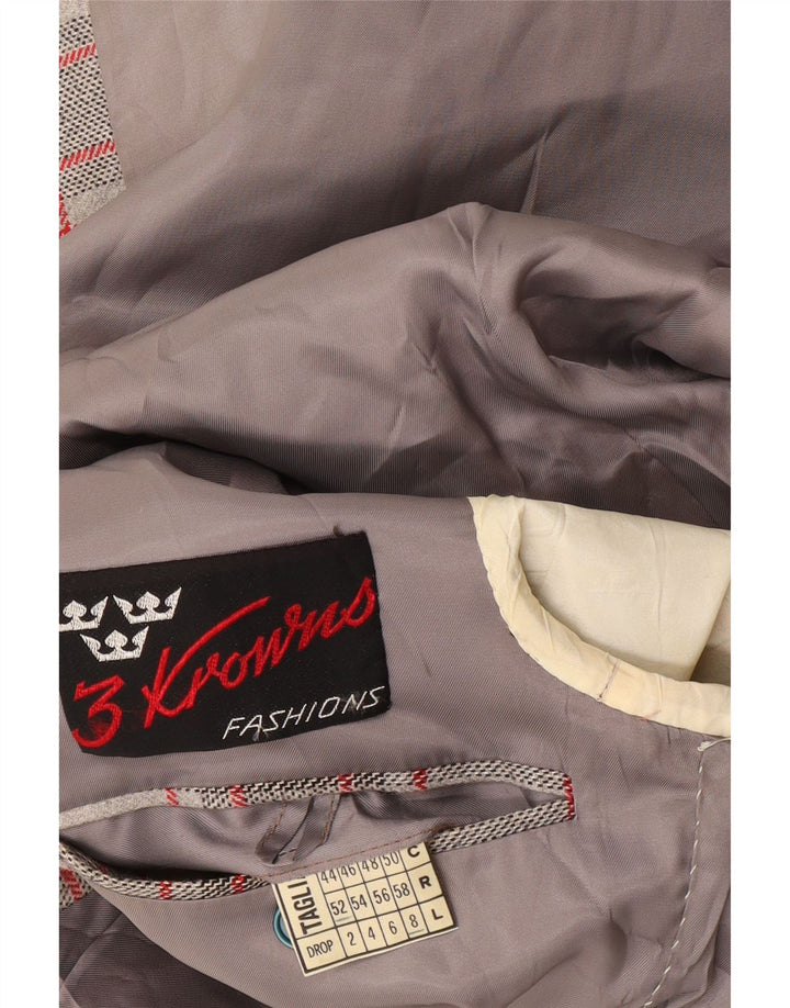 Jaqueta blazer masculina vintage com 2 botões IT 52 XL cinza xadrez