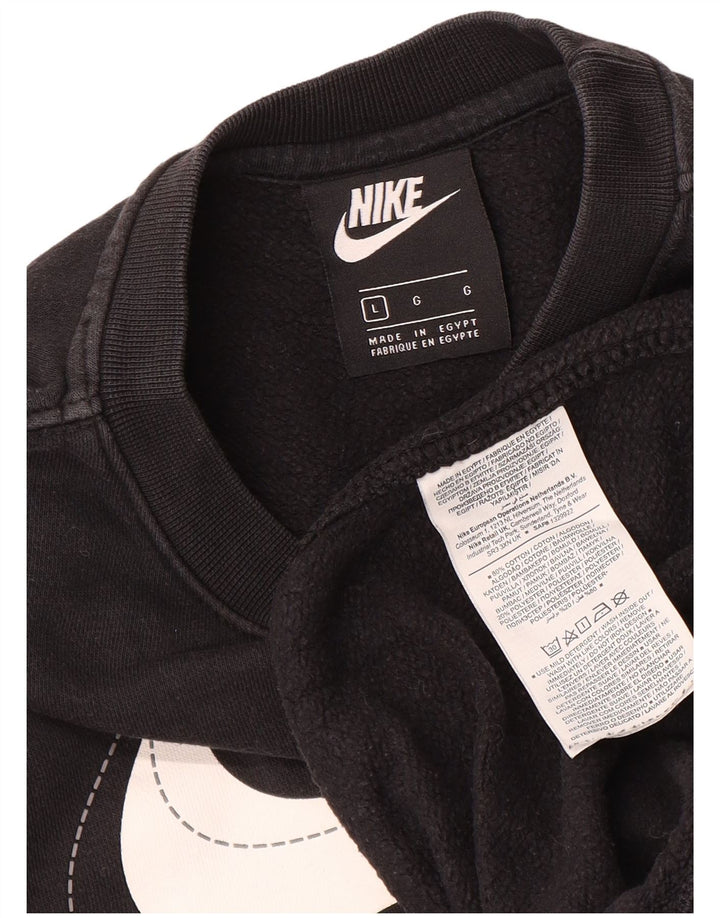 Nike masculino gráfico moletom jumper grande algodão preto
