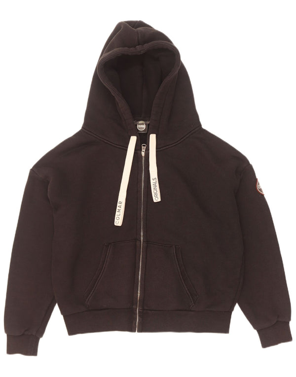 Colmar Suéter feminino com capuz e zíper grande UK 6 XS algodão preto