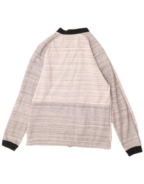 NIKE Mens Tracksuit Top Jacket Médio Cinza Listrado Algodão