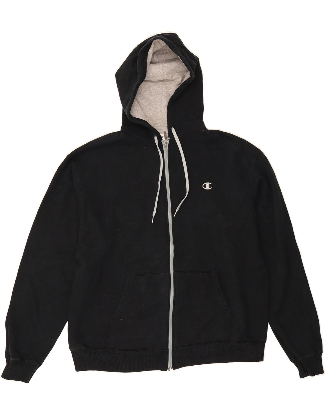 CHAMPION Mens Zip Hoodie Sweater XL Black Cotton Vintage Champion and Second-Hand Champion from Messina Hembry 