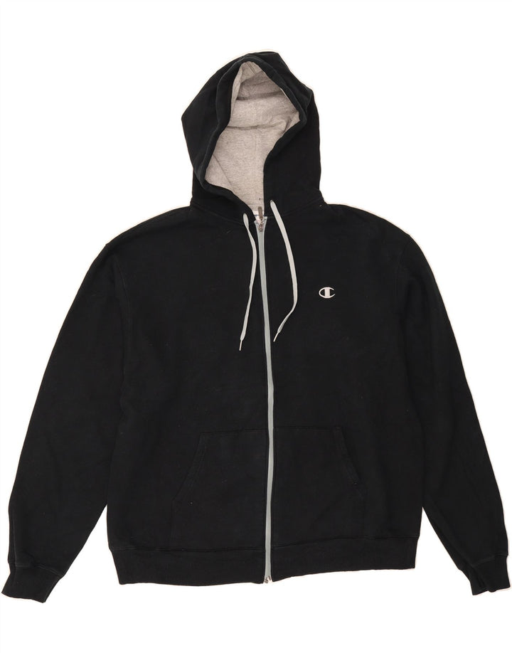 CHAMPION Mens Zip Hoodie Sweater XL Black Cotton Vintage Champion and Second-Hand Champion from Messina Hembry 