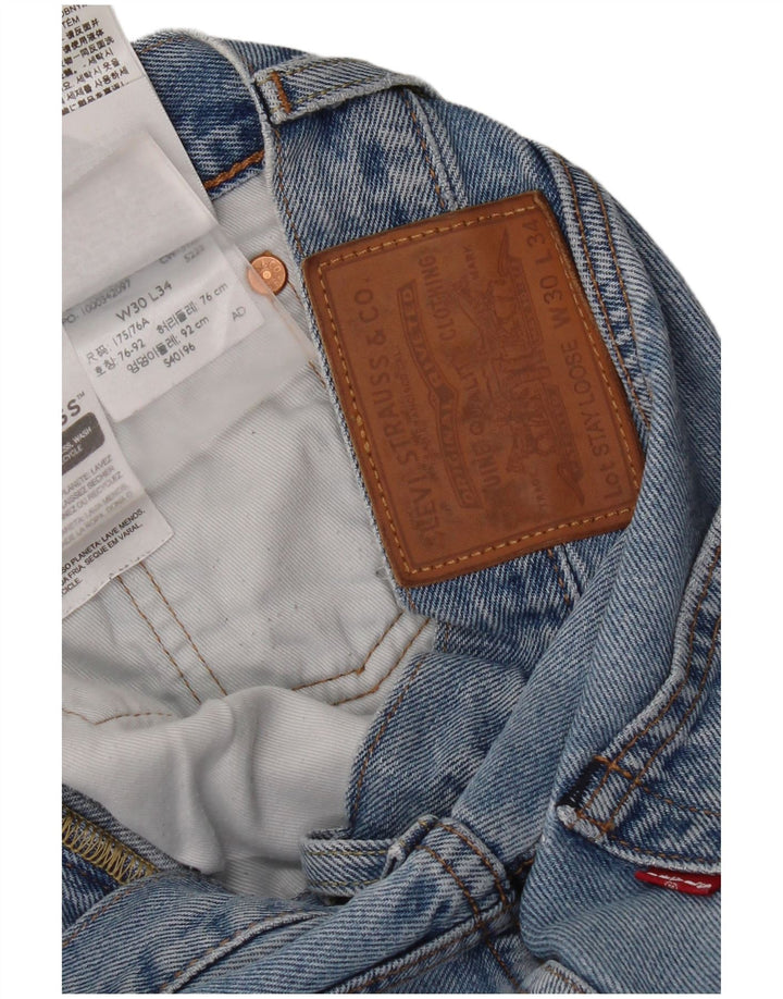 Jeans soltos femininos Levi's W30 L34 algodão azul