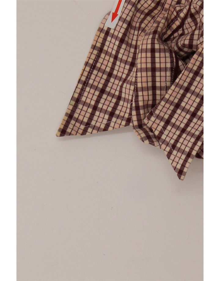 Camisa feminina Tommy Hilfiger US 6 médio marrom xadrez algodão