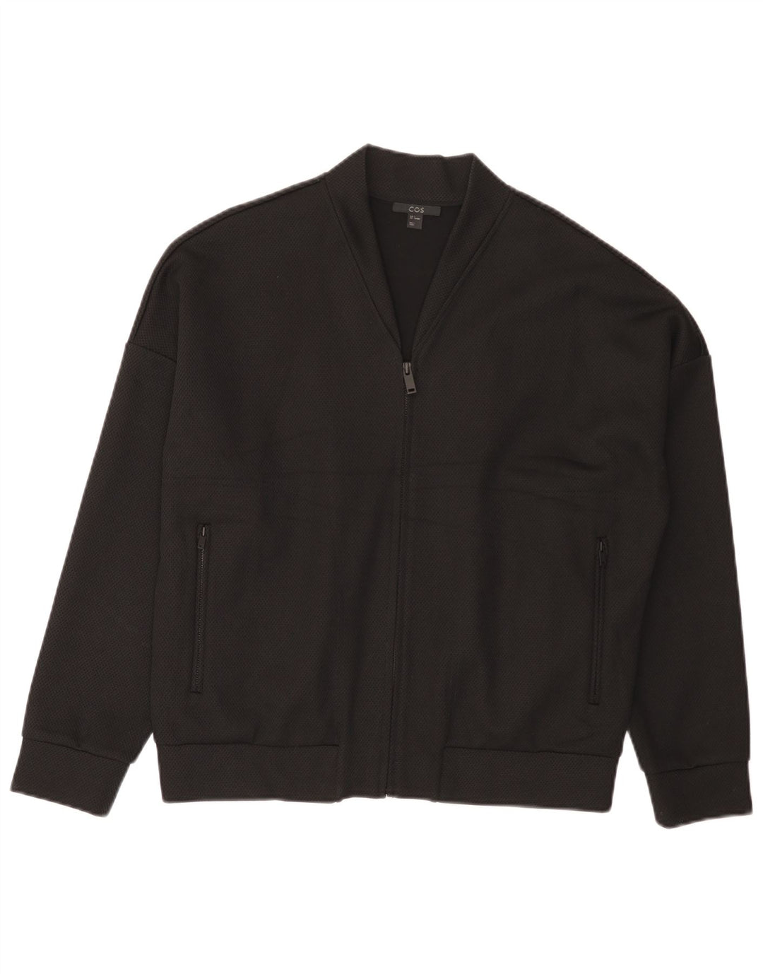 Jaqueta bomber masculina Cos UK 36 pequena viscose preta