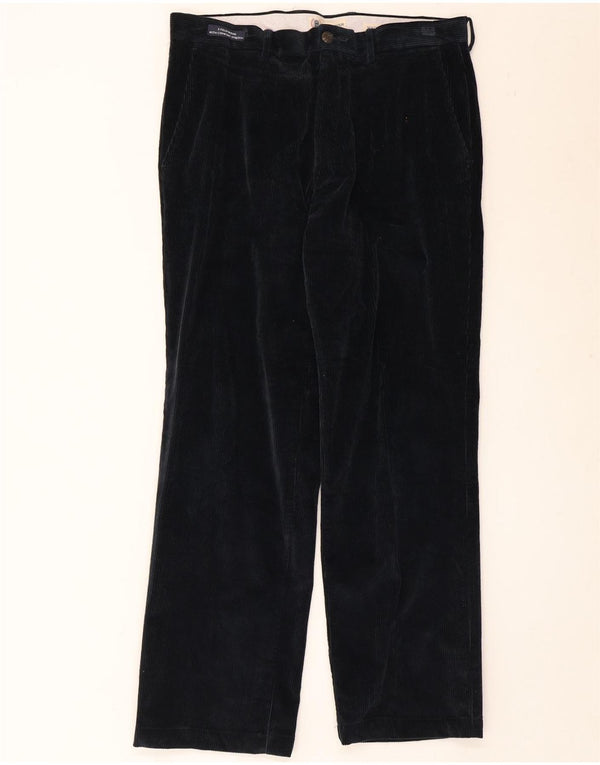 Calça masculina de veludo cotelê Marks & Spencer Blue Harbor reta W34 L29 marinho