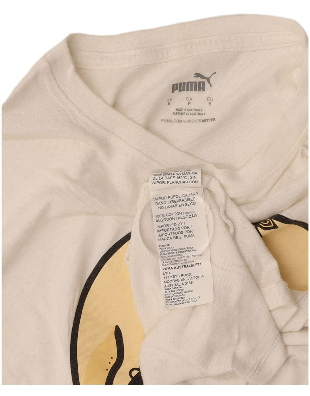Camiseta masculina PUMA com estampa gráfica pequena de algodão off white