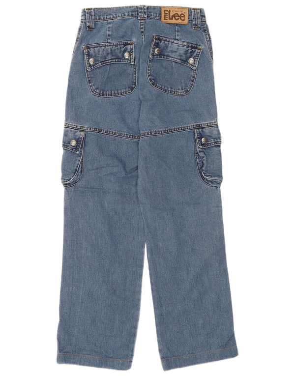 Lee Womens Cargo Straight Jeans W27 L27 Azul Algodão